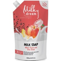 Жидкое крем-мыло Milky Dream Белый персик и семена чиа (запаска), 1 л